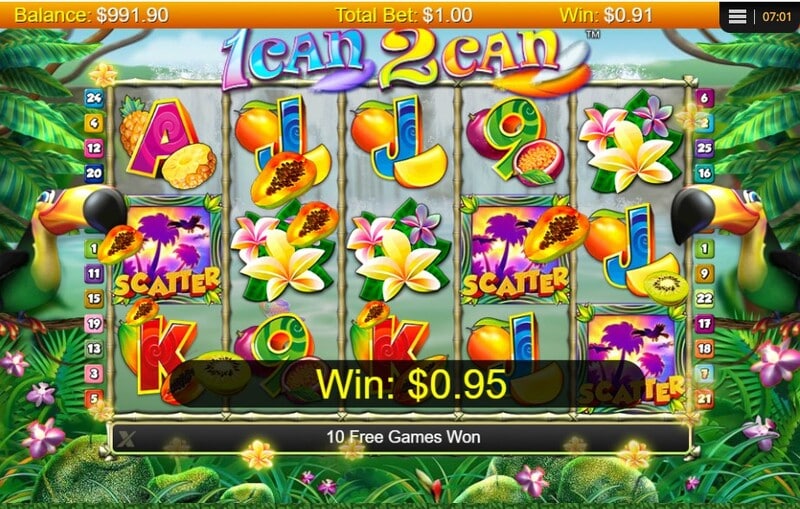 1 can 2 can free spins