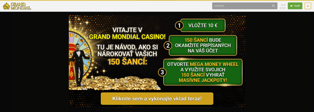 Grand Mondial Casino vklady a výbery pic 1