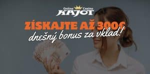 Získajte až 300€ – Dnešný 30% Bonus za Vklad v Kajot!
