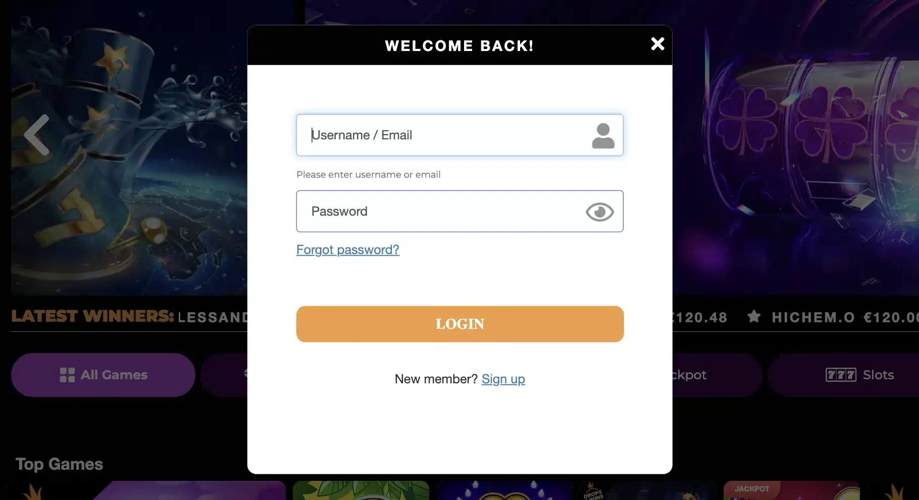 GratoWin Casino Login / Prihlásenie