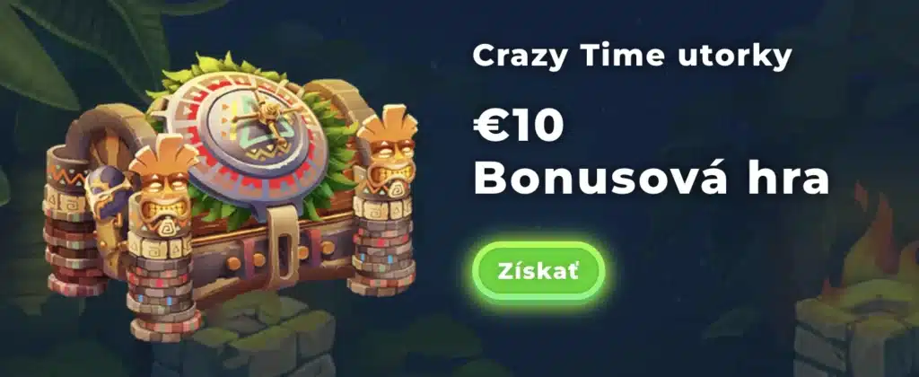 Crazy time utorky - ako získať 10€?