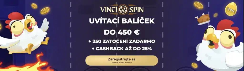 super uvítací bonus vo VinciSpin Casino