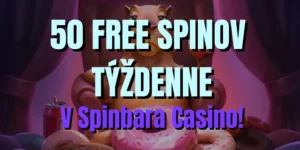 Týždenné Spinbara free spiny – odmeňte sa 50 zatočeniami zdarma uprostred týždňa!
